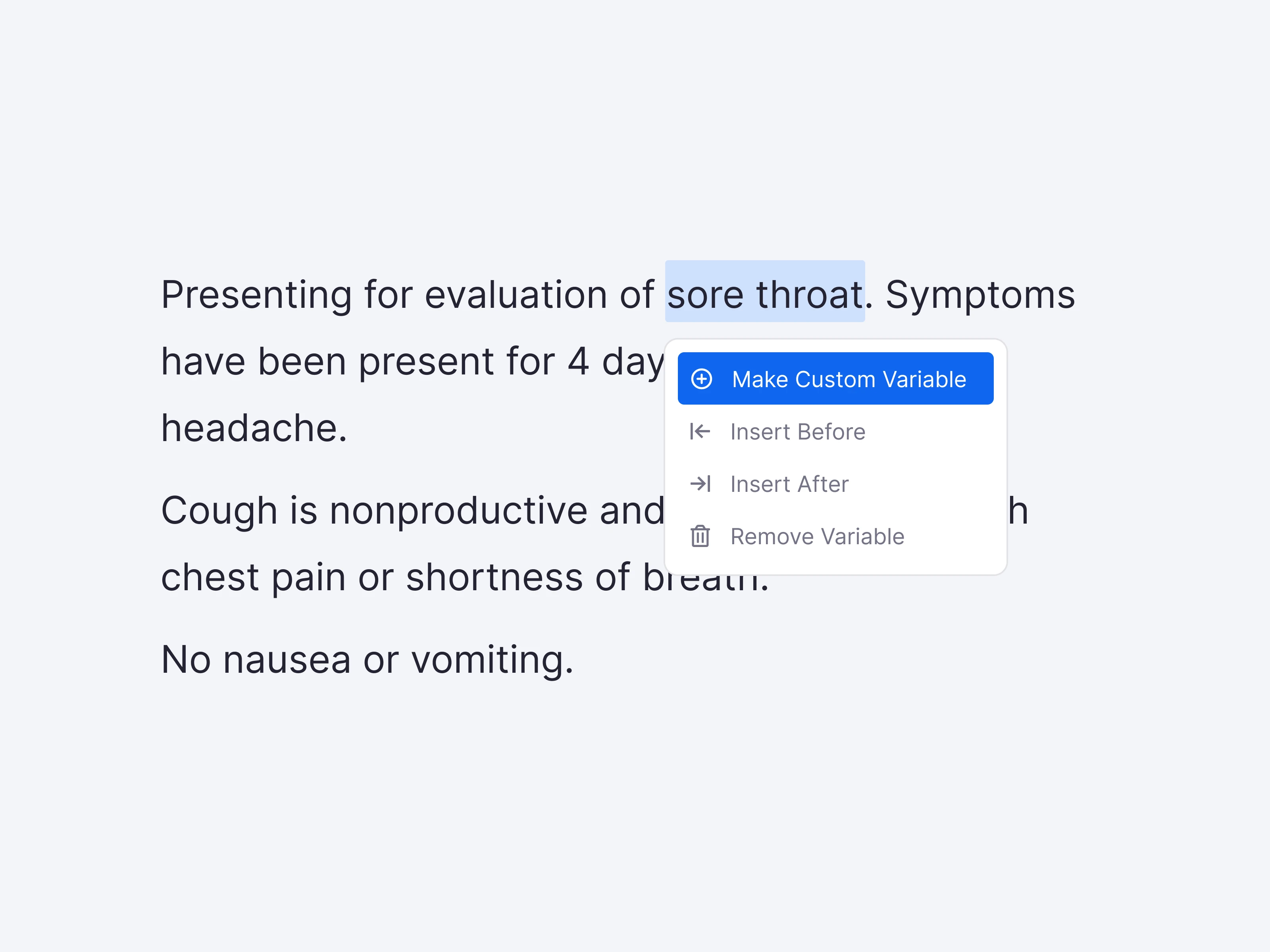 Create template variable
