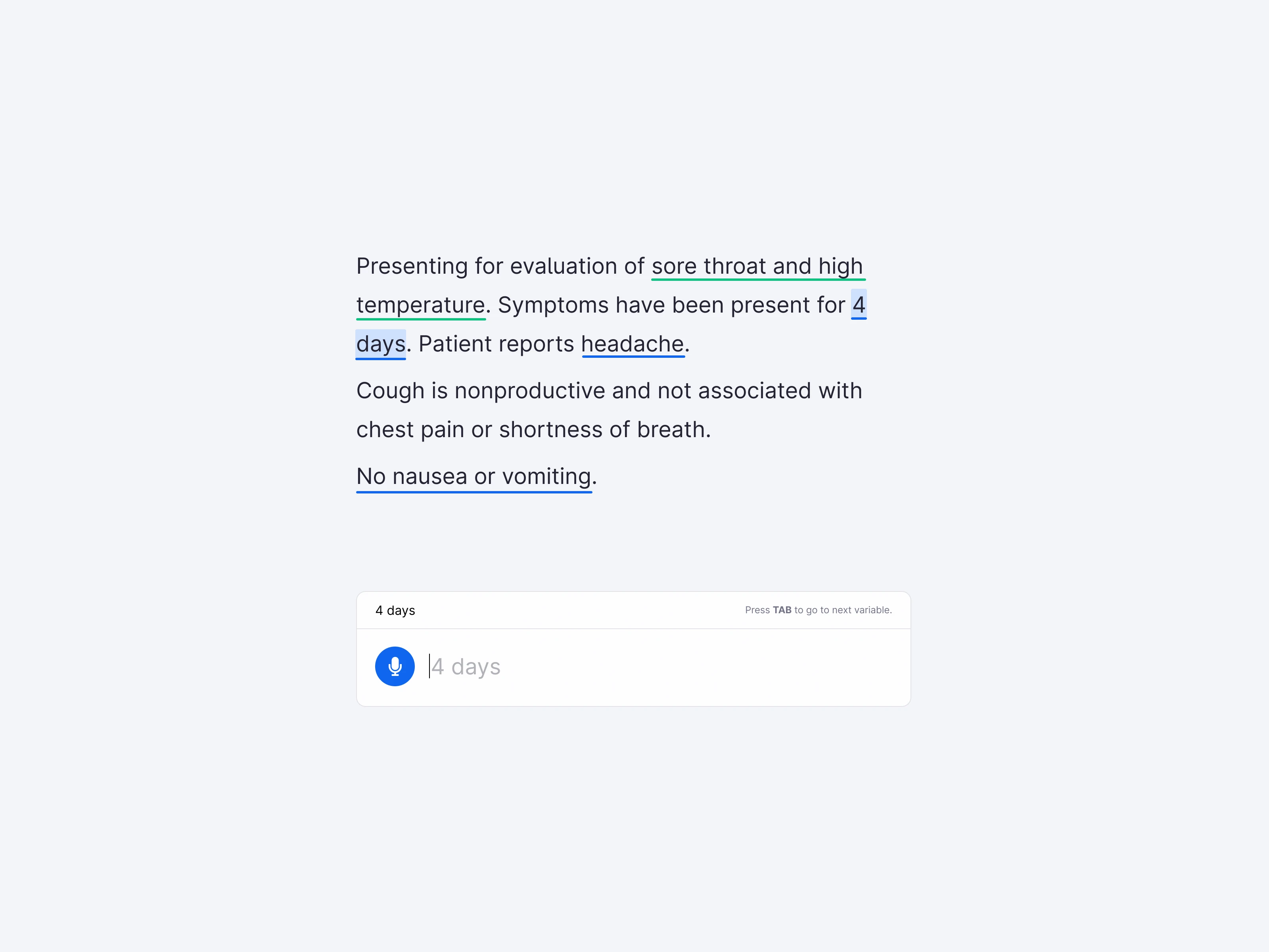 Template Input Pattern